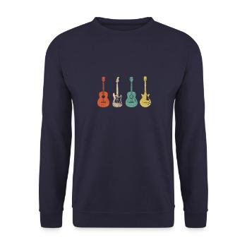 Vintage Gitarren - Unisex Pullover - Navy - Vorne - Alina (178cm) & Michal (187cm)