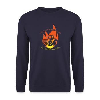 Traktor Johnny Landwirt Geschenk - Unisex Pullover - Navy - Vorne - Alina (178cm) & Michal (187cm)