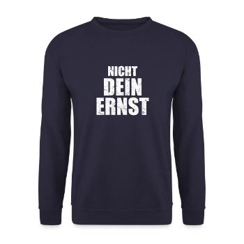 Nicht Dein Ernst - Unisex Pullover - Navy - Vorne - Alina (178cm) & Michal (187cm)