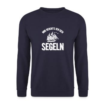 Mir Reichts ich geh Segeln - Unisex Pullover - Navy - Vorne - Alina (178cm) & Michal (187cm)