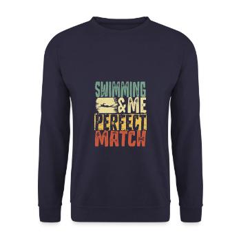 swimmer - Unisex Sweatshirt - navy - Front - Alina (178cm) & Michal (187cm)