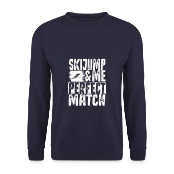 Ski jumping - Unisex Sweatshirt - navy - Front - Alina (178cm) & Michal (187cm)