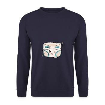 Baby Diaper Birth Gift - Unisex Sweatshirt - navy - Front - Alina (178cm) & Michal (187cm)