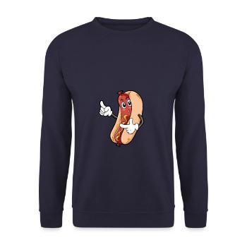 Hot Dog Food Gourmet Gift - Unisex Sweatshirt - navy - Front - Alina (178cm) & Michal (187cm)