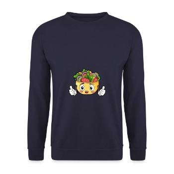 Laitue repas gourmet cadeau - Sweat-shirt Unisexe - marine - Devant - Alina (178cm) & Michal (187cm)