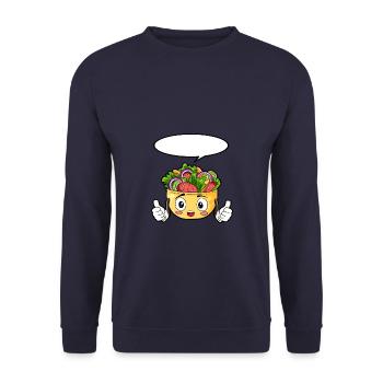 Laitue repas gourmet cadeau - Sweat-shirt Unisexe - marine - Devant - Alina (178cm) & Michal (187cm)