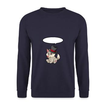 Magician Wolf - Unisex Sweatshirt - navy - Front - Alina (178cm) & Michal (187cm)