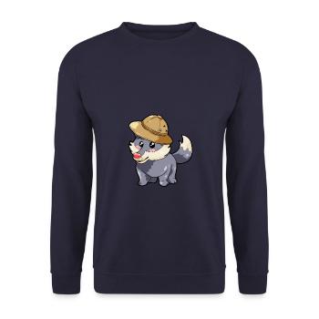 Hunter Wolf - Unisex Sweatshirt - navy - Front - Alina (178cm) & Michal (187cm)