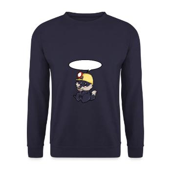 Bergarbeiter Wolf - Unisex Pullover - Navy - Vorne - Alina (178cm) & Michal (187cm)