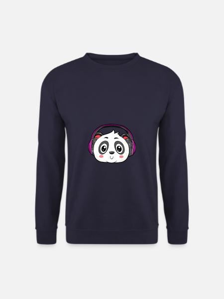 Panda mit Kopfhörer - Unisex Pullover - Navy