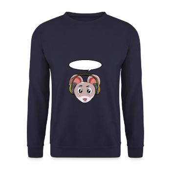 Mouse with headphones - Unisex Sweatshirt - navy - Front - Alina (178cm) & Michal (187cm)