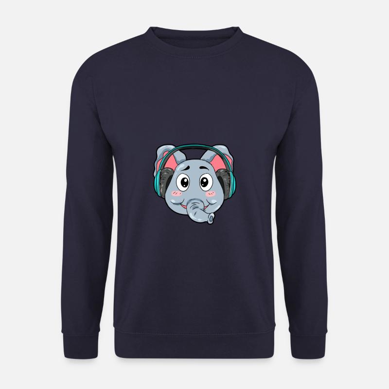 Elefant mit Kopfhörer - Unisex Pullover - Navy
