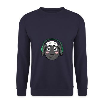 Sheep with headphones - Unisex Sweatshirt - navy - Front - Alina (178cm) & Michal (187cm)