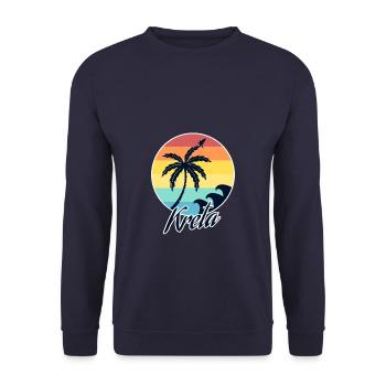 Crete - Unisex Sweatshirt - navy - Front - Alina (178cm) & Michal (187cm)