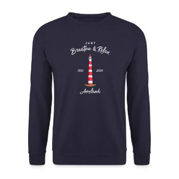 Leuchtturm Insel Ameland, Niederlande - Unisex Pullover - Navy - Vorne - Alina (178cm) & Michal (187cm)