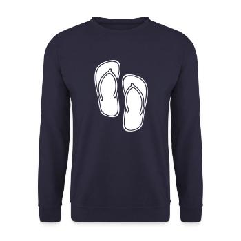 flip flops symbol icon - Unisex Pullover - Navy - Vorne - Alina (178cm) & Michal (187cm)