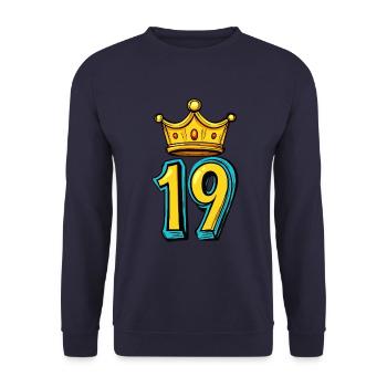 19 Couronne de chiffres - Sweat-shirt Unisexe - marine - Devant - Alina (178cm) & Michal (187cm)