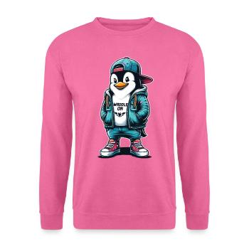 Hipster Penguin Waddle On with Style - Unisex Sweatshirt - pink - Front