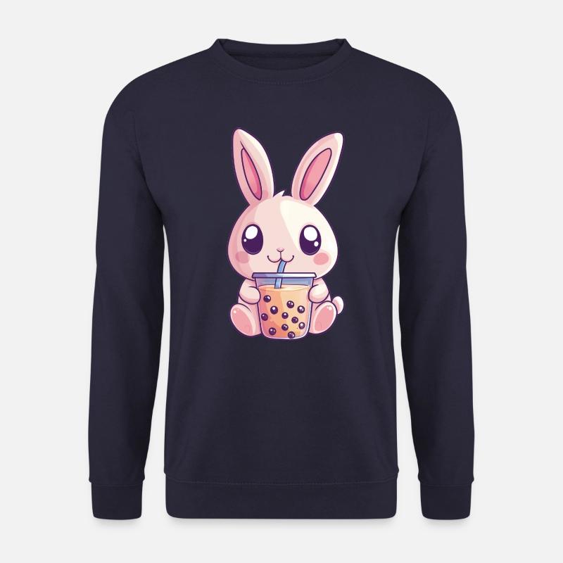 Rabbit drinks bubble tea - Unisex Sweatshirt - navy