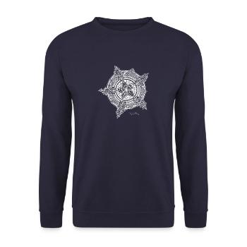 Mandala - Unisex Sweatshirt - navy - Front - Alina (178cm) & Michal (187cm)