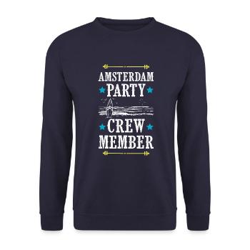 Amsterdam Party Crew - Sweat-shirt Unisexe - marine - Devant - Alina (178cm) & Michal (187cm)