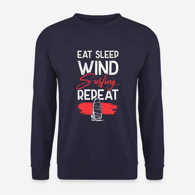 eat sleep windsurfing repeat - Unisex Pullover - Navy