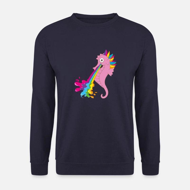 seepferdchen,bunt,regenbogen,rosa - Unisex Pullover - Navy