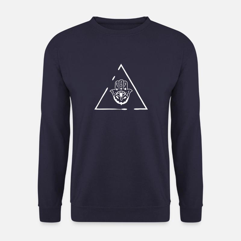 Hamsa drawing (white) - Unisex Sweatshirt - navy