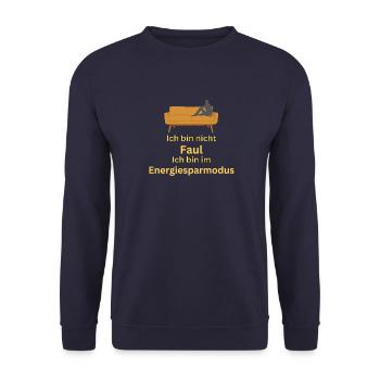 Power Saving Mode Enabled - Spell - ApriNoeScor - Unisex Sweatshirt - navy - Front - Alina (178cm) & Michal (187cm)