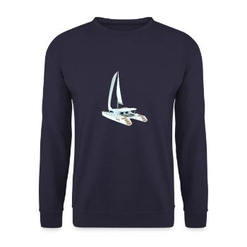 Lagoon 450 Back - Unisex Pullover - Navy - Vorne - Alina (178cm) & Michal (187cm)