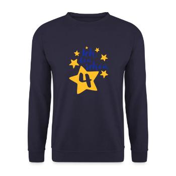 Ich bin schon Vier! - Unisex Pullover - Navy - Vorne - Alina (178cm) & Michal (187cm)