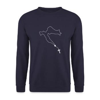 Rosenkranz Kroatien Krunica - Unisex Pullover - Navy - Vorne - Alina (178cm) & Michal (187cm)