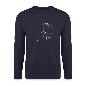 Dick - Unisex Sweatshirt - navy - Front - Alina (178cm) & Michal (187cm)