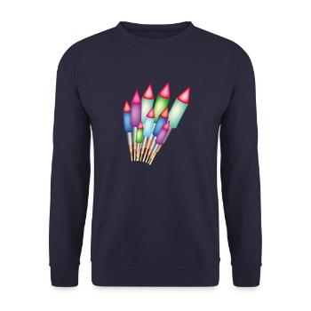 Feuerwerk / Raketen - Unisex Pullover - Navy - Vorne - Alina (178cm) & Michal (187cm)