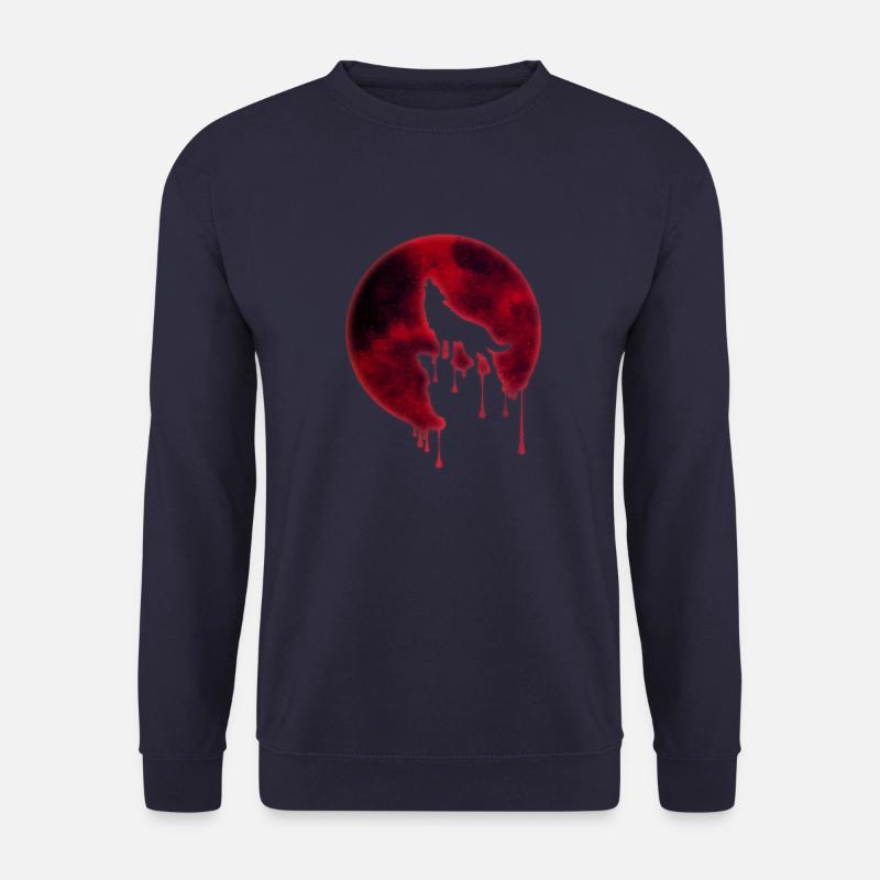 Blut Mond Heulender Wolf - Unisex Pullover - Navy