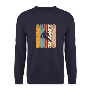 Skiing Winter Skifahren Après-Ski - Unisex Pullover - Navy - Vorne - Alina (178cm) & Michal (187cm)