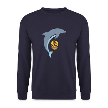Tribal dolphin - Unisex Sweatshirt - navy - Front - Alina (178cm) & Michal (187cm)