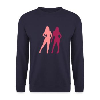 Sexy 2 Women - Unisex Sweatshirt - navy - Front - Alina (178cm) & Michal (187cm)