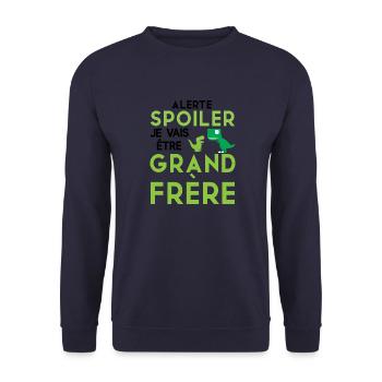 Enfant je vais être grand frère annonce grossesse - Sweat-shirt Unisexe - marine - Devant - Alina (178cm) & Michal (187cm)