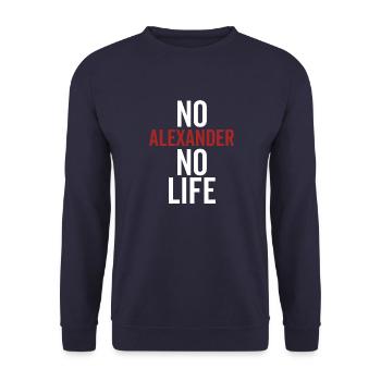 Kein Alexander Kein Leben - Unisex Pullover - Navy - Vorne - Alina (178cm) & Michal (187cm)