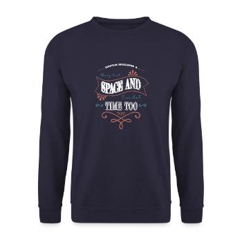 Idée cadeau Noël Cadeau Céleste Citation Astrologie - Sweat-shirt Unisexe - marine - Devant - Alina (178cm) & Michal (187cm)