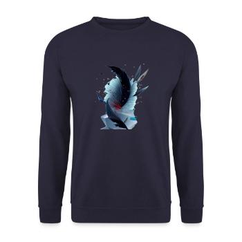 Eis Federn - Unisex Pullover - Navy - Vorne - Alina (178cm) & Michal (187cm)