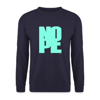 NOPE - sei kein Ja - Sager! - Unisex Pullover - Navy - Vorne - Alina (178cm) & Michal (187cm)