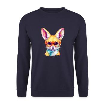 Olu le fennec - Sweat-shirt Unisexe - marine - Devant - Alina (178cm) & Michal (187cm)