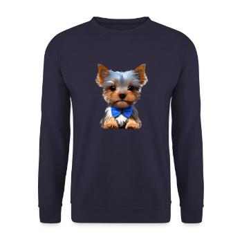 Hundewelpe Yorkshire Terrier Hund Hundehalter - Unisex Pullover - Navy - Vorne - Alina (178cm) & Michal (187cm)