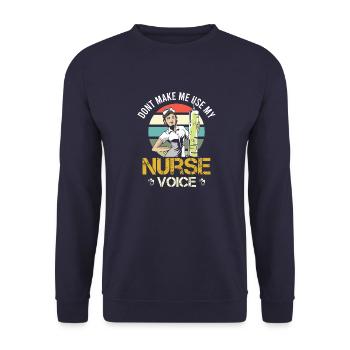 Krankenschwester Krankenpflegerin Vintage Hospital - Unisex Pullover - Navy - Vorne - Alina (178cm) & Michal (187cm)