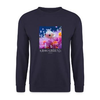 Karatefisch - Unisex Pullover - Navy - Vorne - Alina (178cm) & Michal (187cm)
