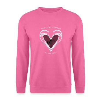 Shirt Pferd Reiterin Herz Reiter Pferde Pony - Unisex Pullover - Pink - Vorne