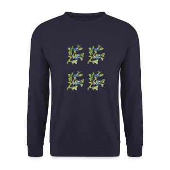 heidelbeere 4fach - Unisex Pullover - Navy - Vorne - Alina (178cm) & Michal (187cm)