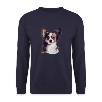 Chihuahua - Unisex Pullover - Navy - Vorne - Alina (178cm) & Michal (187cm)
